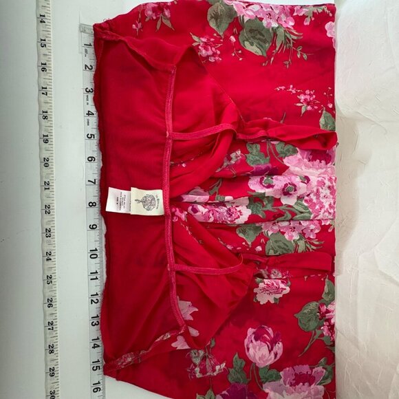 9Os Y2K Babydoll Slip Dress Women’s M Sheer Mini Red Floral Fairy Whimsigoth - Picture 13 of 14